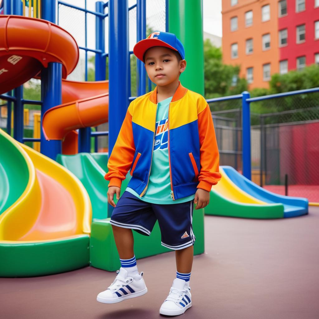 Vibrant Urban Playground Sports Boy