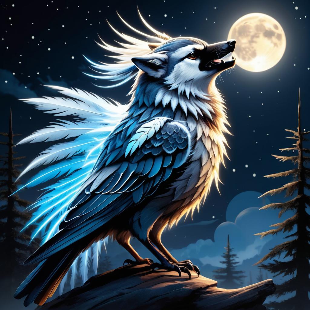 Mystical Fusion of Sparrow and Wolf