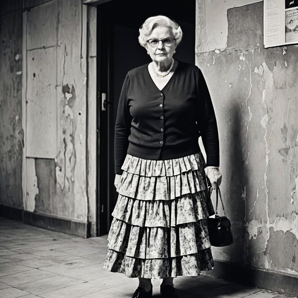 Grumpy Elderly Lady in Studio Shoot