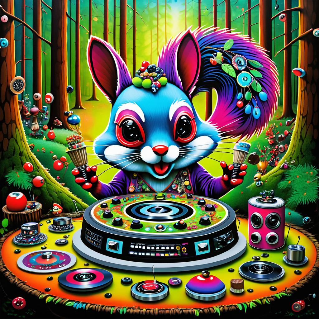 Whimsical Forest Rave with Squirrel DJ