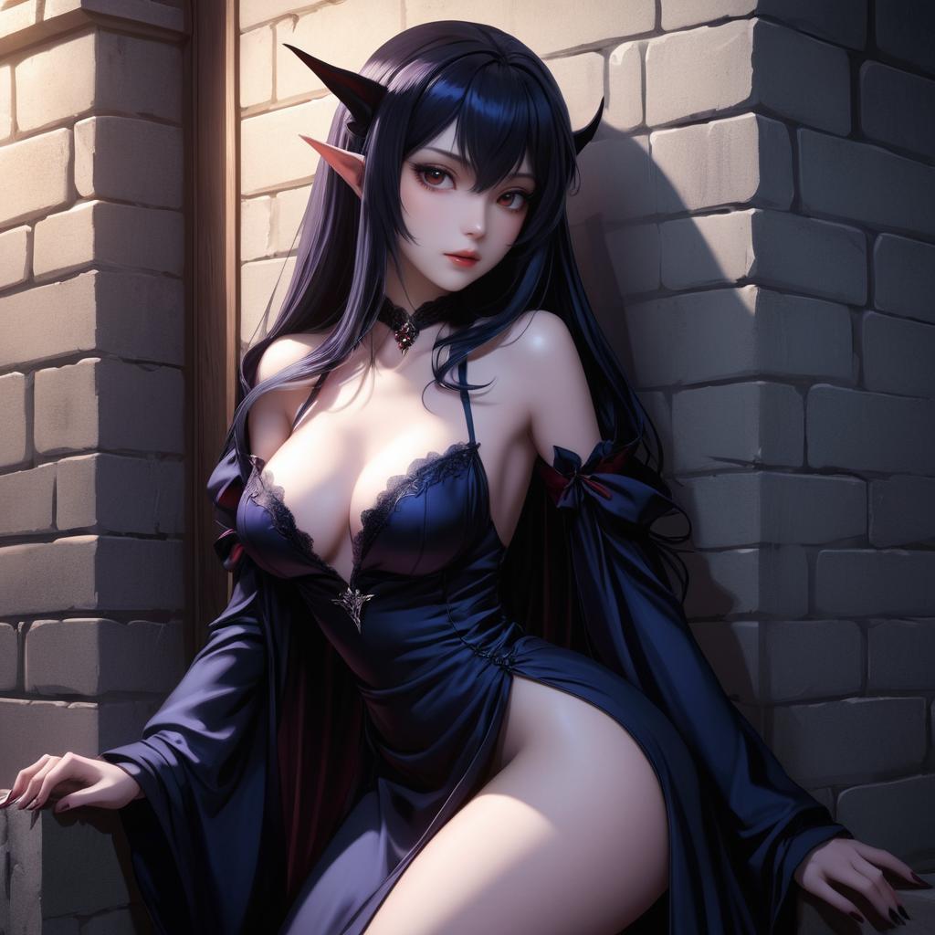 Teasing Vampire Sorceress in Ecchi Style