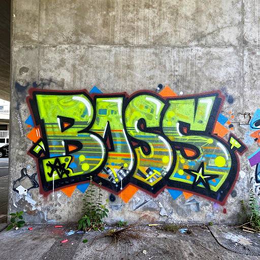 Neon Footprint Urban Graffiti Art