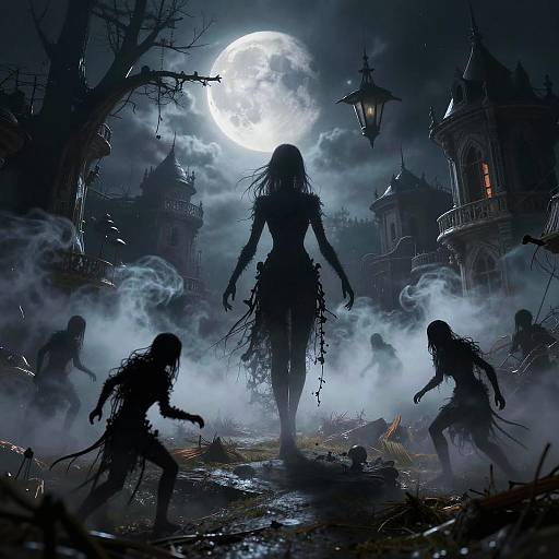 Shadow Marionettes in Moonlit Observatory