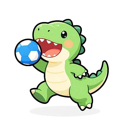 Playful Cartoon Dinosaur Sticker