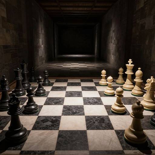 Colossal Chess Pieces in Endless Tunnel