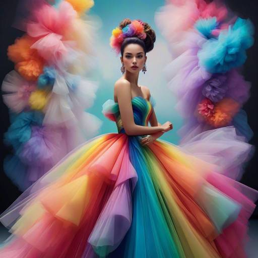 Glamorous Rainbow Tulle Portrait