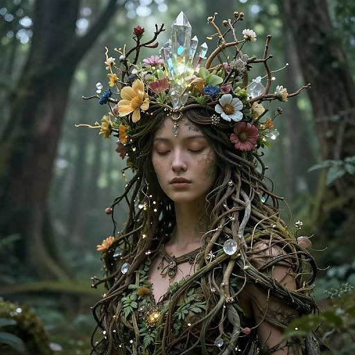 Headgoddess in Luminous Forest