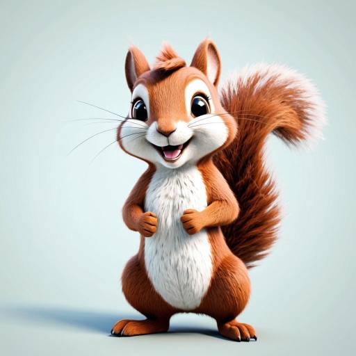 Cheerful 3D Kawaii Squirrel Animation