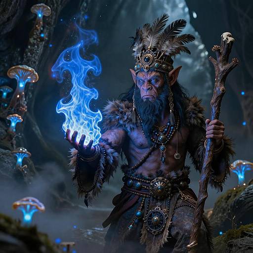 Troll Shaman Casting Azure Flames