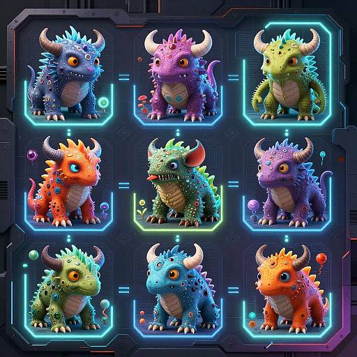 Futuristic Monster Generator Interface