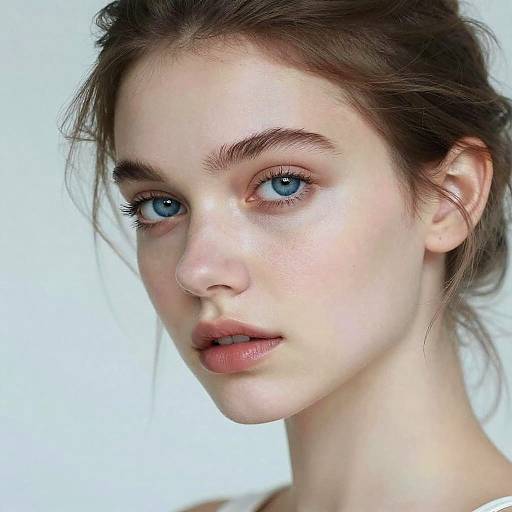 Close-up Portrait of Woman with Blue Eyes