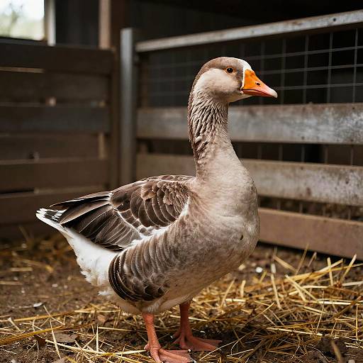 Pathetic Goose in Rundown Barnyard