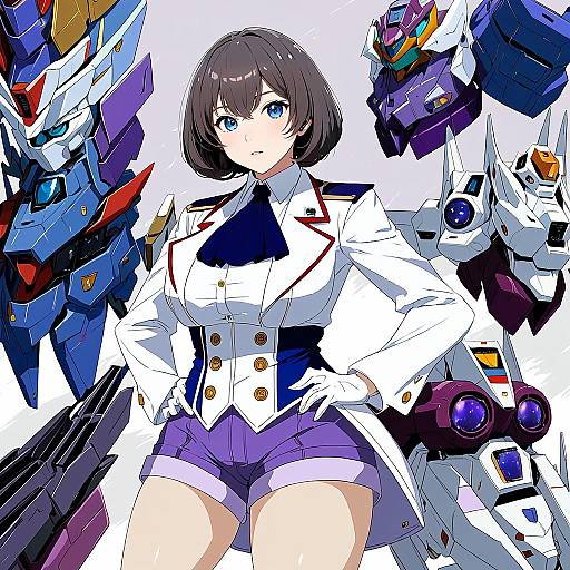 Illustration of Mujina, gridman universe in the style of Yuki arare