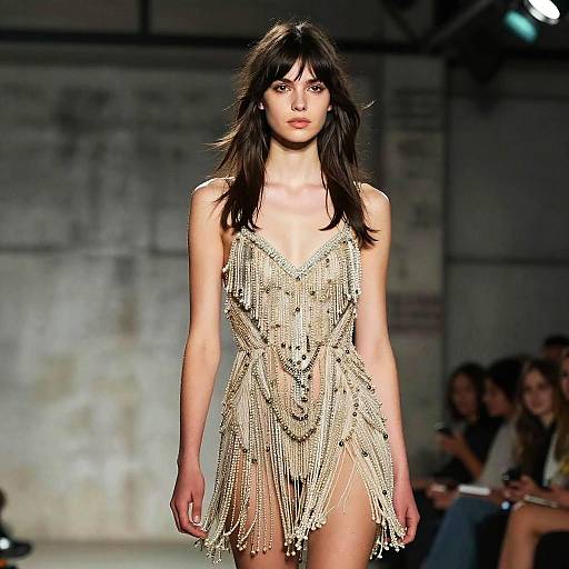 Face-Framing Layers on Runway Fashion Influencer