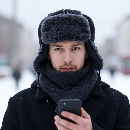 Realistic Winter Portrait of Man