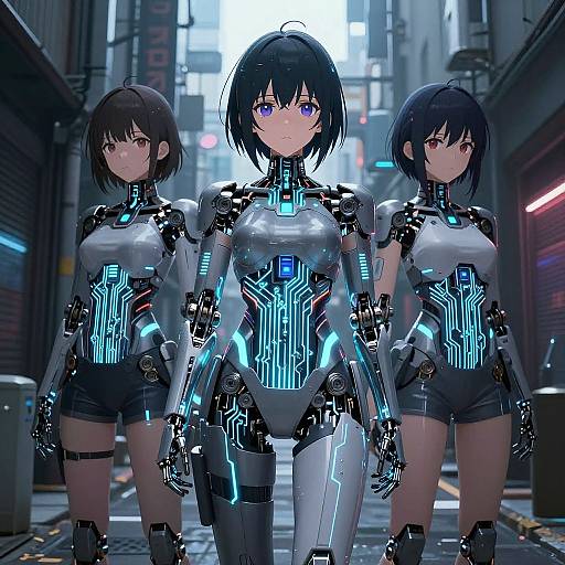 Cyberpunk Anime Robot Girls