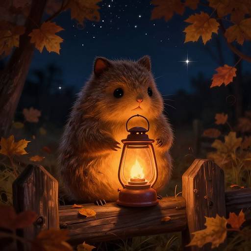 Cozy Glumpkin Lantern on Fence