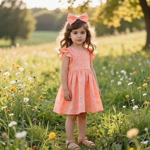 Young Girl in Sunlit Meadow