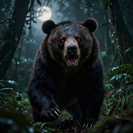 Cinematic Horror Sloth Bear in Jungle