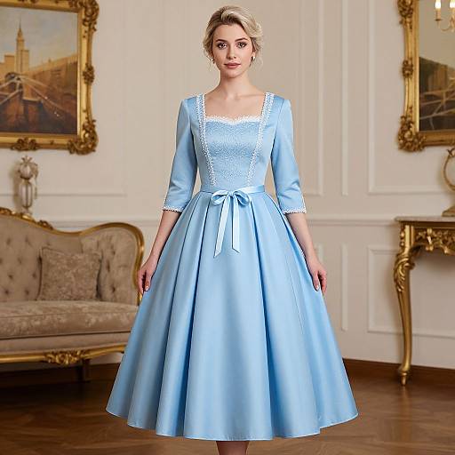 Elsa-Inspired Queen in Blue Dress