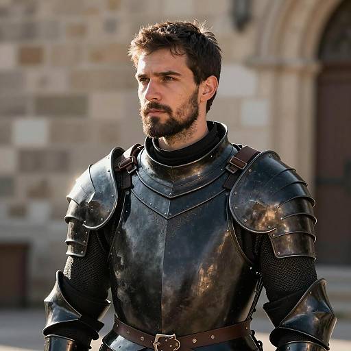 Medieval Warrior in Glossy Armor