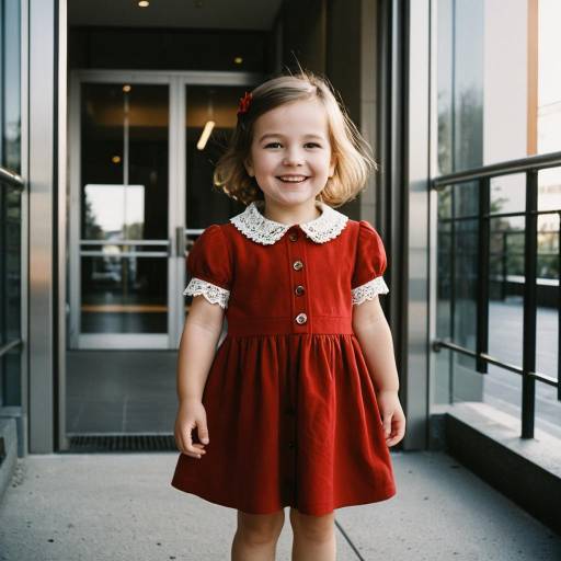 Toddler Girl in Red Dress Smiling Outdoors