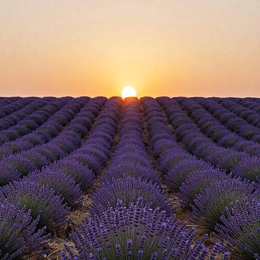 Minimalist Lavender Field Sunrise