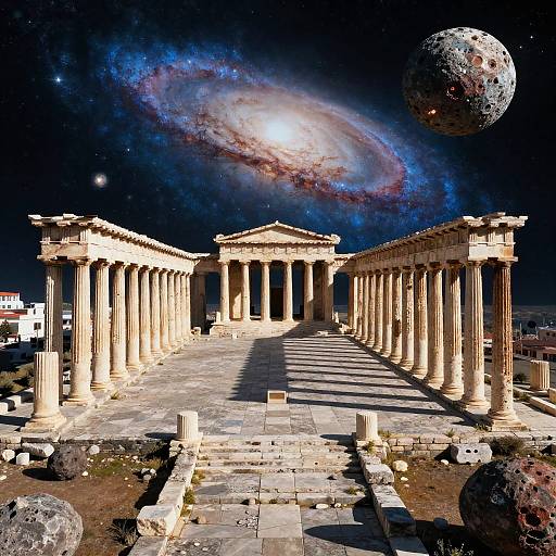 Ancient Greek Agora on Orbiting Asteroid