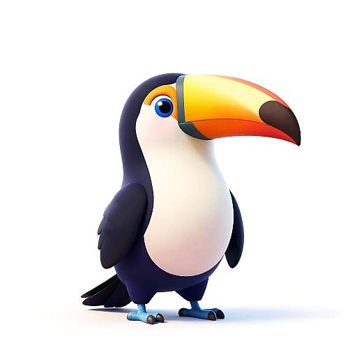 Cute Trendy Toucan Character Design