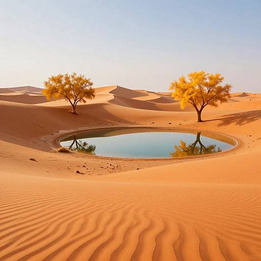 Hyper-Realistic Serene Desert Oasis