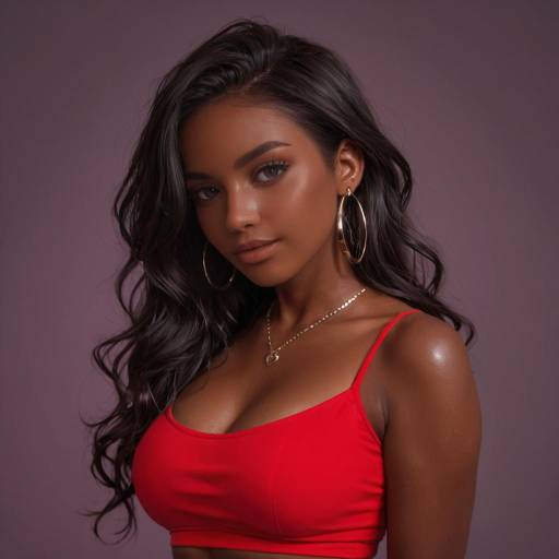 Enigmatic Lady in Red Crop Top Enigmatic Lady in Red Crop Top