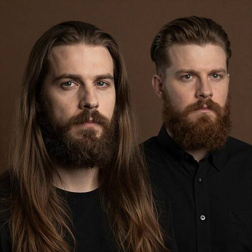 Serious Portrait of Two Men with Beards
