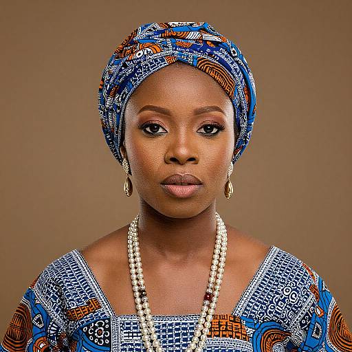 Close-up African Woman with Head Wrap