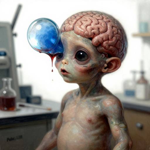 Dickensian Alien Baby with Glass Head