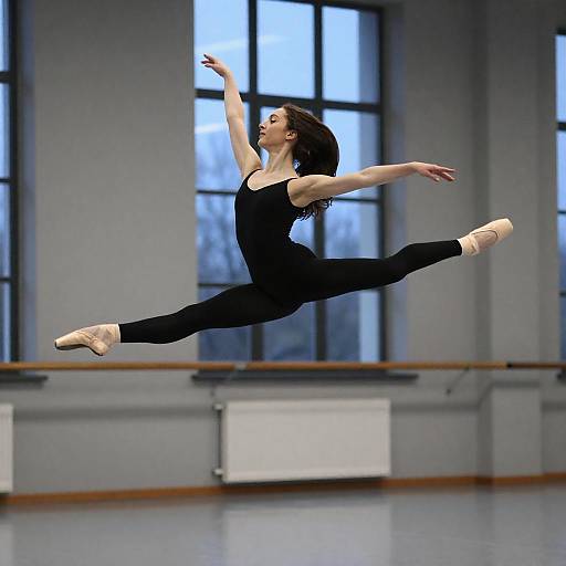 Ballet Dancer in Mid-Air Grand Jeté