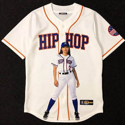 90s Hip Hop Style Baseball Jersey