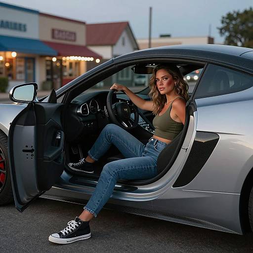 Cinematic Lifestyle: Woman in Sports Car