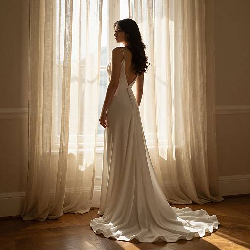 Graceful Woman Bathed in Golden Sunlight