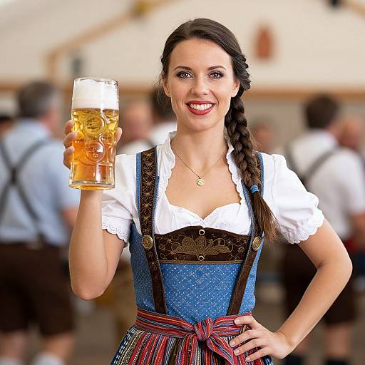 Woman in Traditional Bavarian Dress