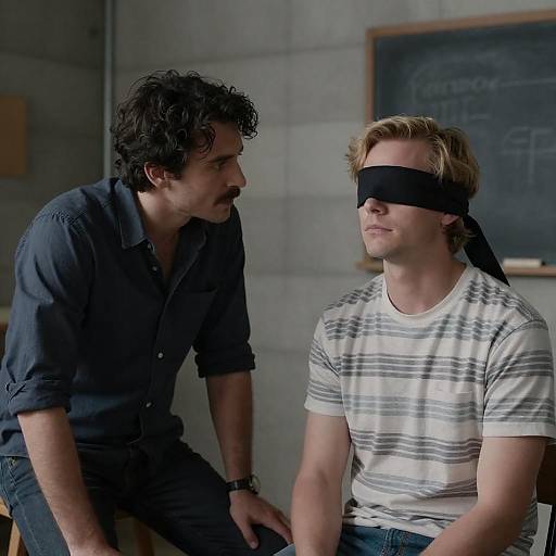 Intense Encounter in a Dimly Lit Room