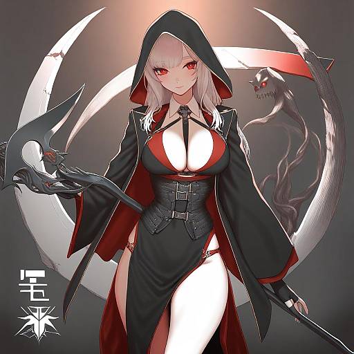 Illustration of Grim reaper, original in the style of Gishu