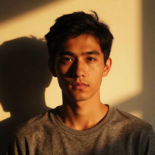 Portrait of Young Asian Man in Sunset Light
