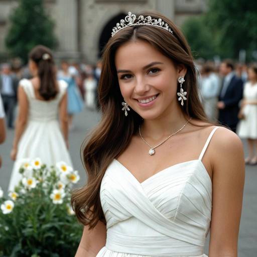 Elegant Princess in a White Dress