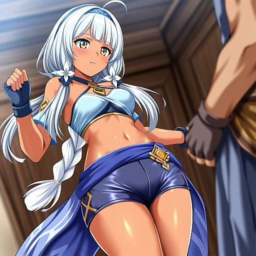 Illustration of Mualani (genshin impact), genshin impact in the style of Zanntetu