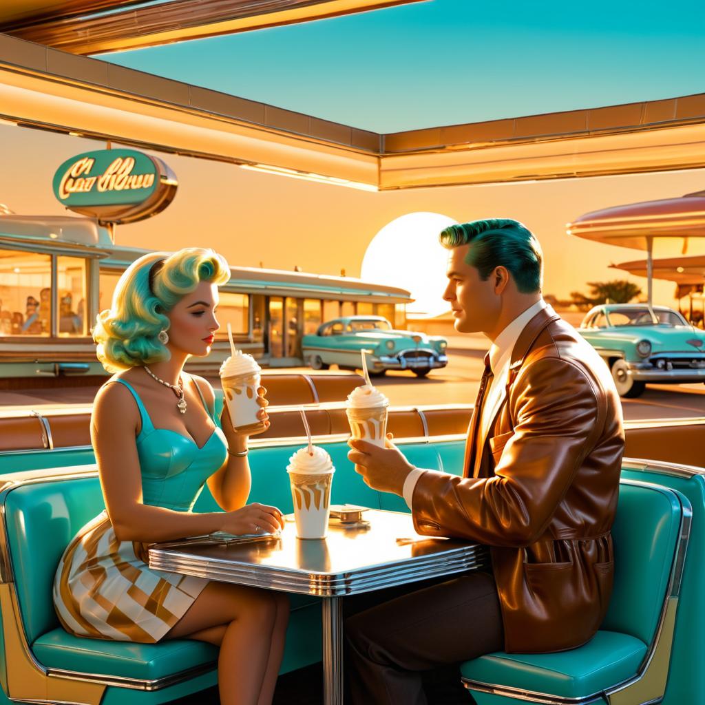 Vintage Comic Art: Retro Diner Romance