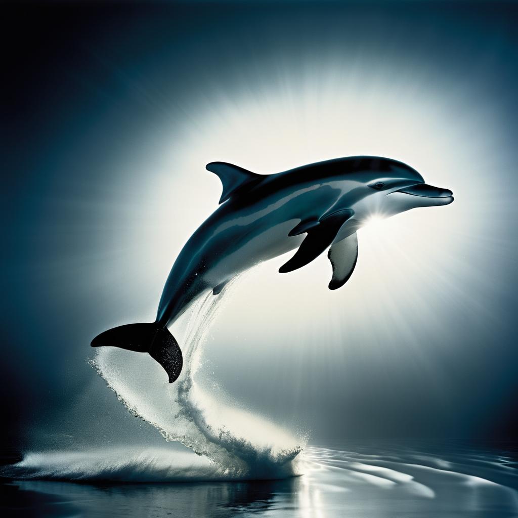 Dramatic Spotlight on Playful Dolphin