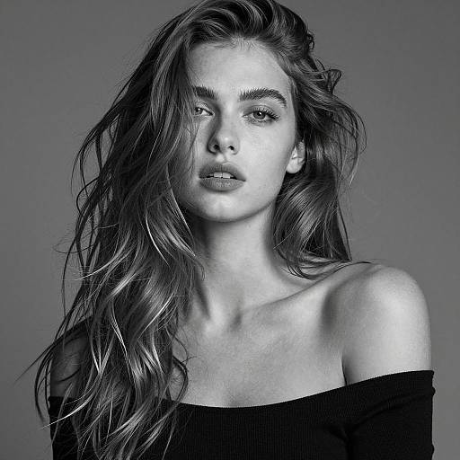 Alluring Black and White Portrait of Woman