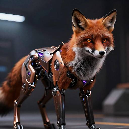 Futuristic Robotic Red Fox