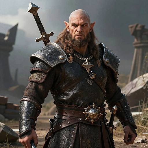 Handsome Half-Orc Warrior Bard