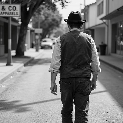 Mysterious Figure Walking Down Street